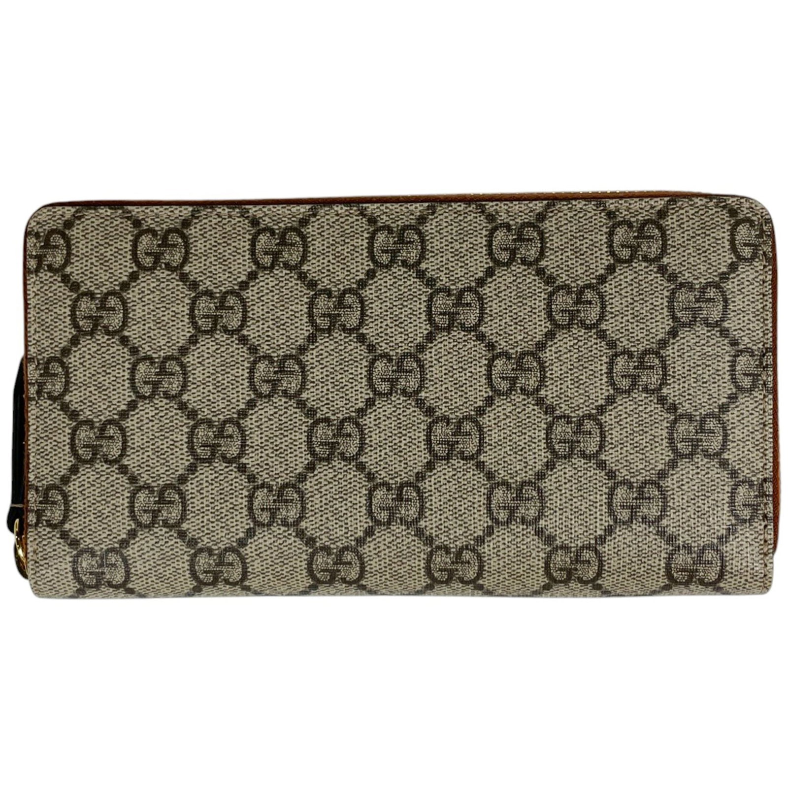 Supreme Gucci Long Wallet Fold Bi: Supreme Gucci Long Wallet Fold Bi Beige GG Supreme long wallet fold bi from Gucci, featuring a classic bi-fold design with a signature Gucci logo. Made from high-quality materials, this wallet boasts