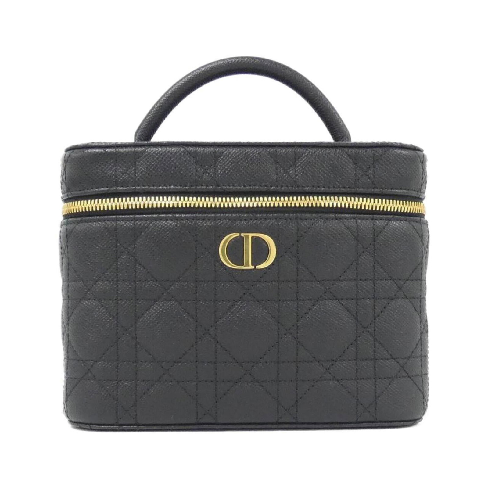 Handbag Leather Dior Christian: Handbag Leather Dior Christian This black leather handbag from Christian Dior features gold hardware and comes with a dust bag for storage. Measuring 15cm x 20cm x 13cm, it offers a sleek and stylish