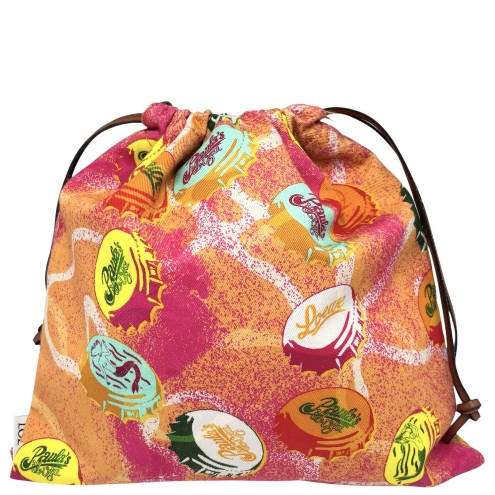 Loewe Pouch Cotton 100% Leather: Loewe Pouch Cotton 100% Leather Loewe Pouch Cotton 100% Leather is a unique, multi-color design featuring a combination of cotton and leather materials. The vibrant orange hue stands out against the