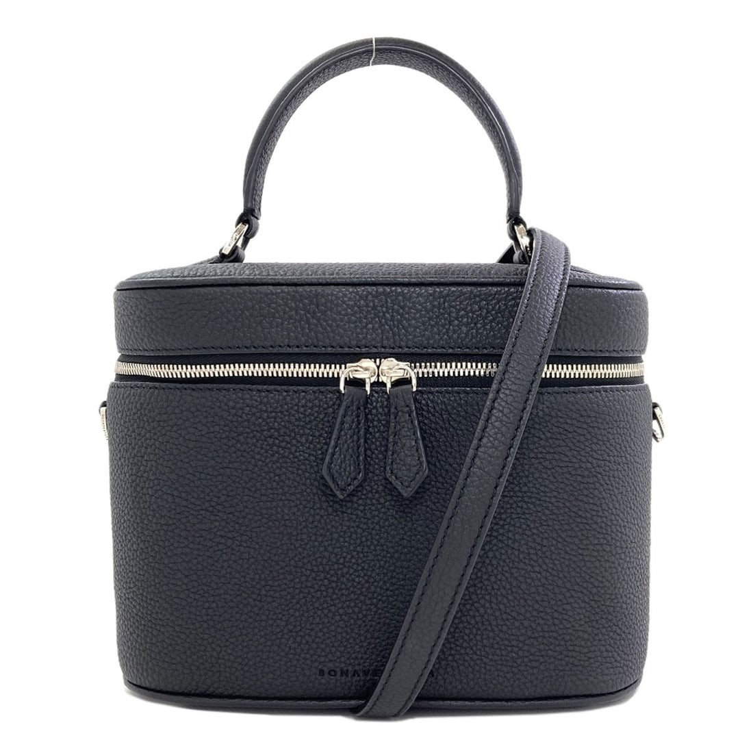 Handbag Mona Bonaventura Leather 2Way Vanity Bag Select: Handbag Mona Bonaventura Leather 2Way Vanity Bag Select Black leather handbag with a 2-way vanity design, perfect for everyday use. This SELECT BAG Style features a sleek and sophisticated exterior,