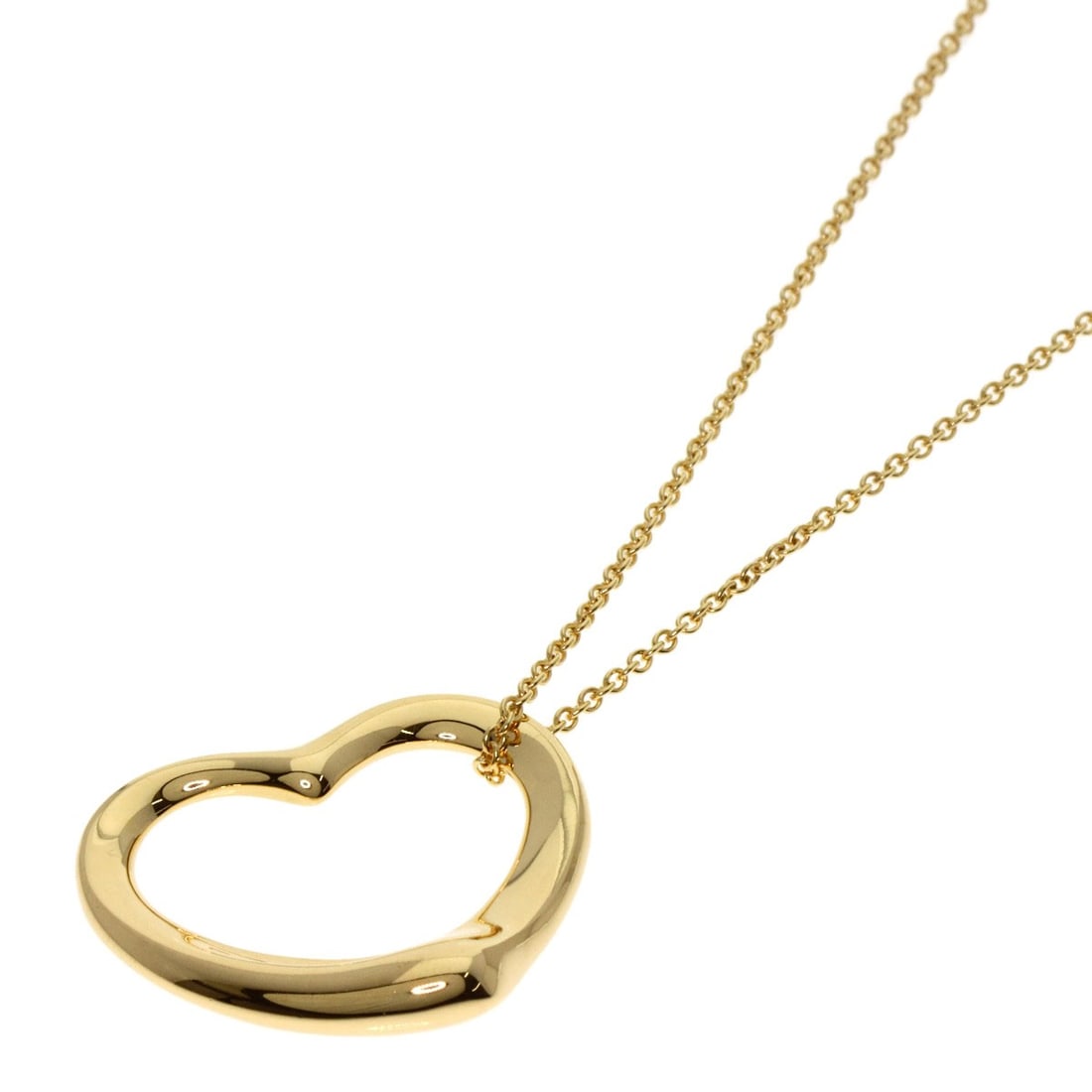 Yellow Gold Necklace Tiffany&Co Open Heart K18: Yellow Gold Necklace Tiffany&Co Open Heart K18 Yellow Gold Necklace Tiffany&Co Open Heart K18 is a stunning piece featuring K18 yellow gold material and an open exterior design. Measuring 15.7 inches
