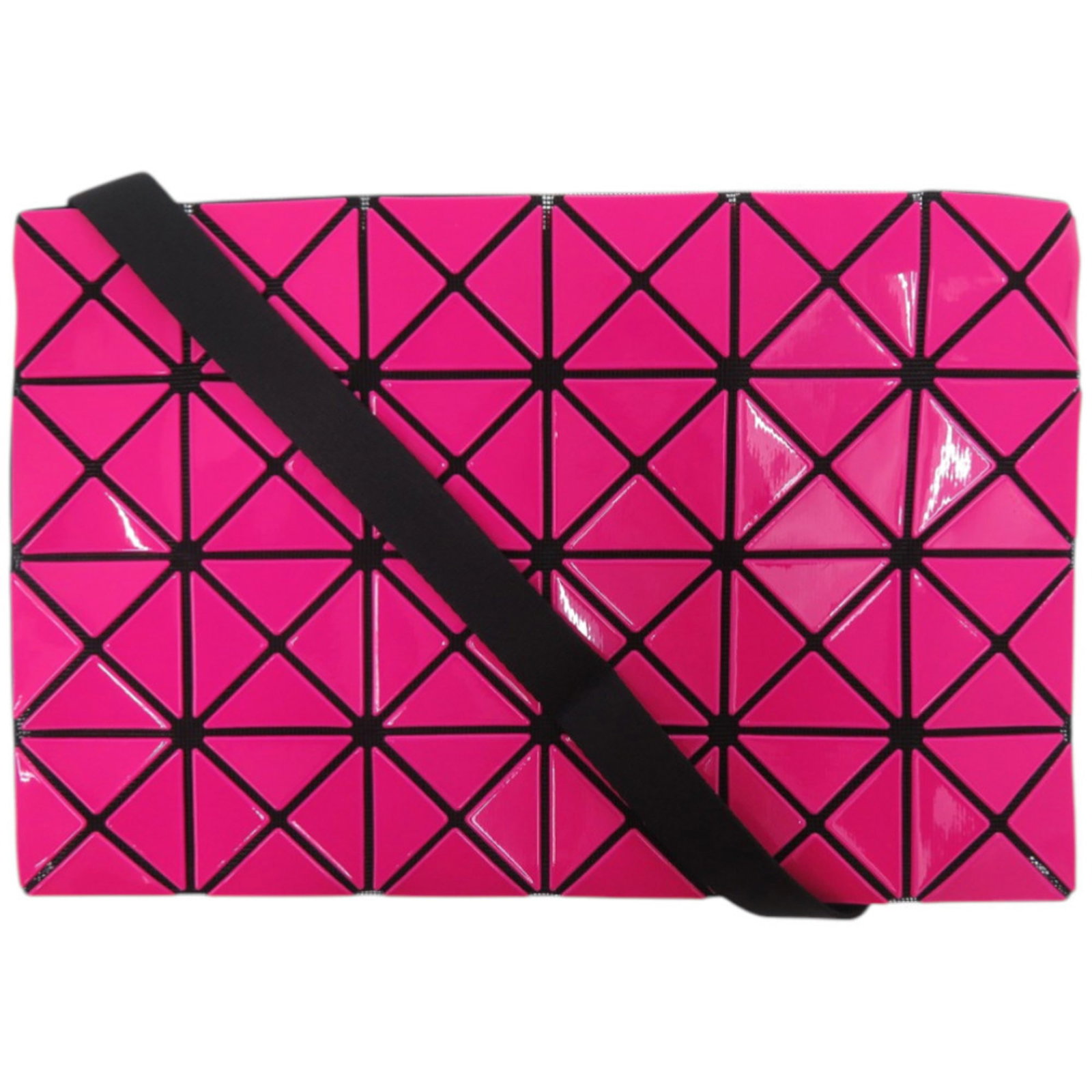 Shoulder Bag Polyester Pvc Issey Miyake: Shoulder Bag Polyester Pvc Issey Miyake Issey Miyake's BB61 shoulder bag boasts a sleek, modern design with a striking black and pink color combination. Made from a durable blend of polyester and