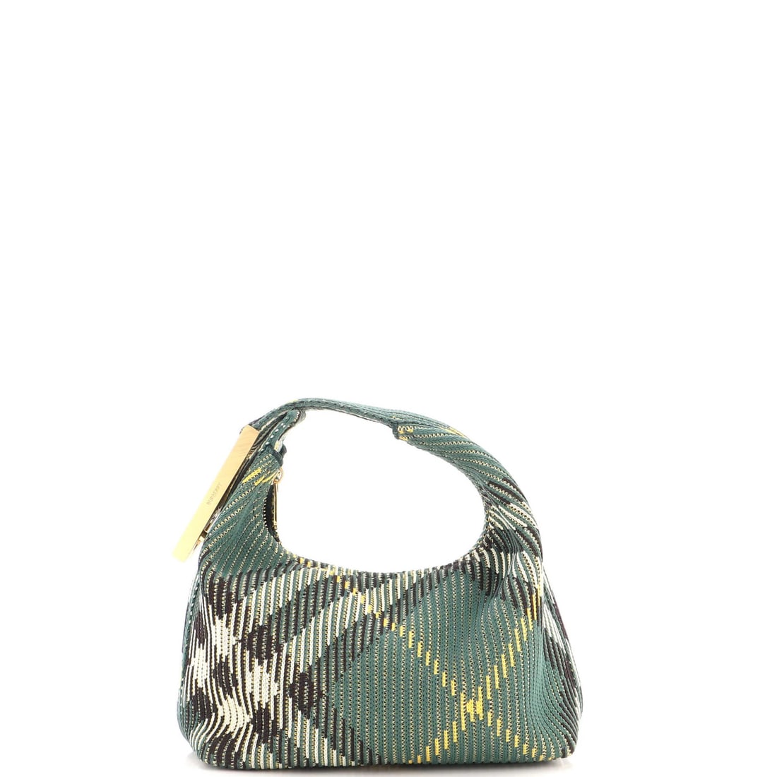 Peg Handle Bag Mini Check Knit Fabric Burberry (1 of 5)