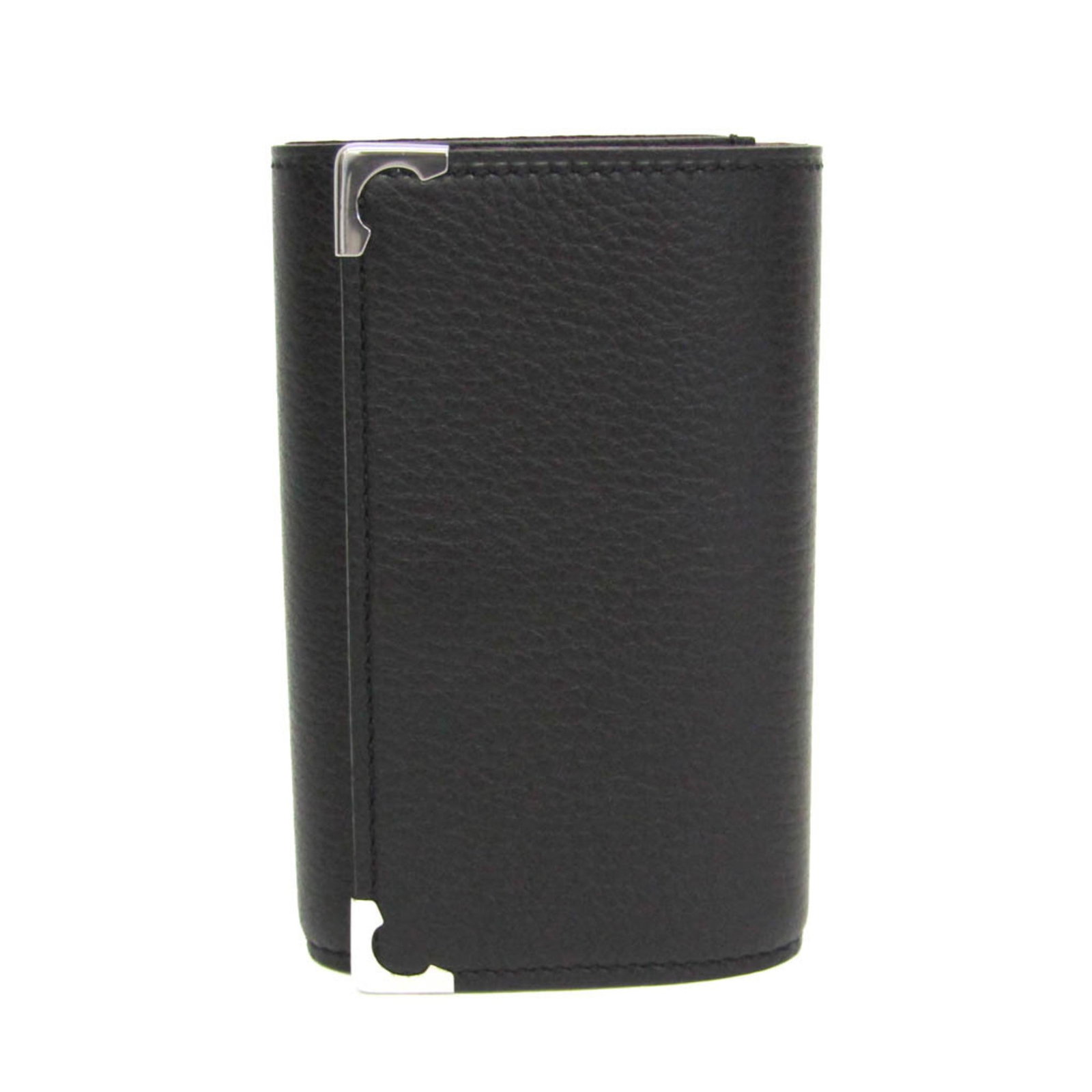 Keycase Leather: Keycase Leather Cartier's Cabochon L3000579 Keycase is a sleek and sophisticated accessory made from high-quality black leather. With its open pocket and snap fastener closure, this keycase provides a