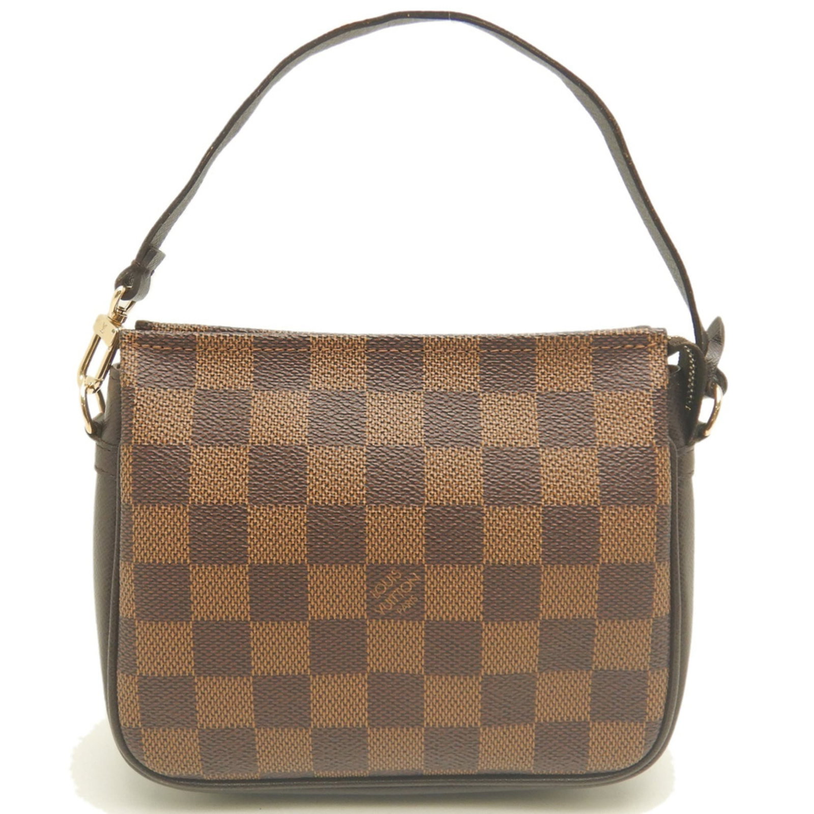 Canvas Damier Pouch Louis Vuitton: Canvas Damier Pouch Louis Vuitton Damier canvas pouch from Louis Vuitton, featuring the iconic Ebene brown color and classic Damier pattern. Made from high-quality Damier canvas, this small pouch