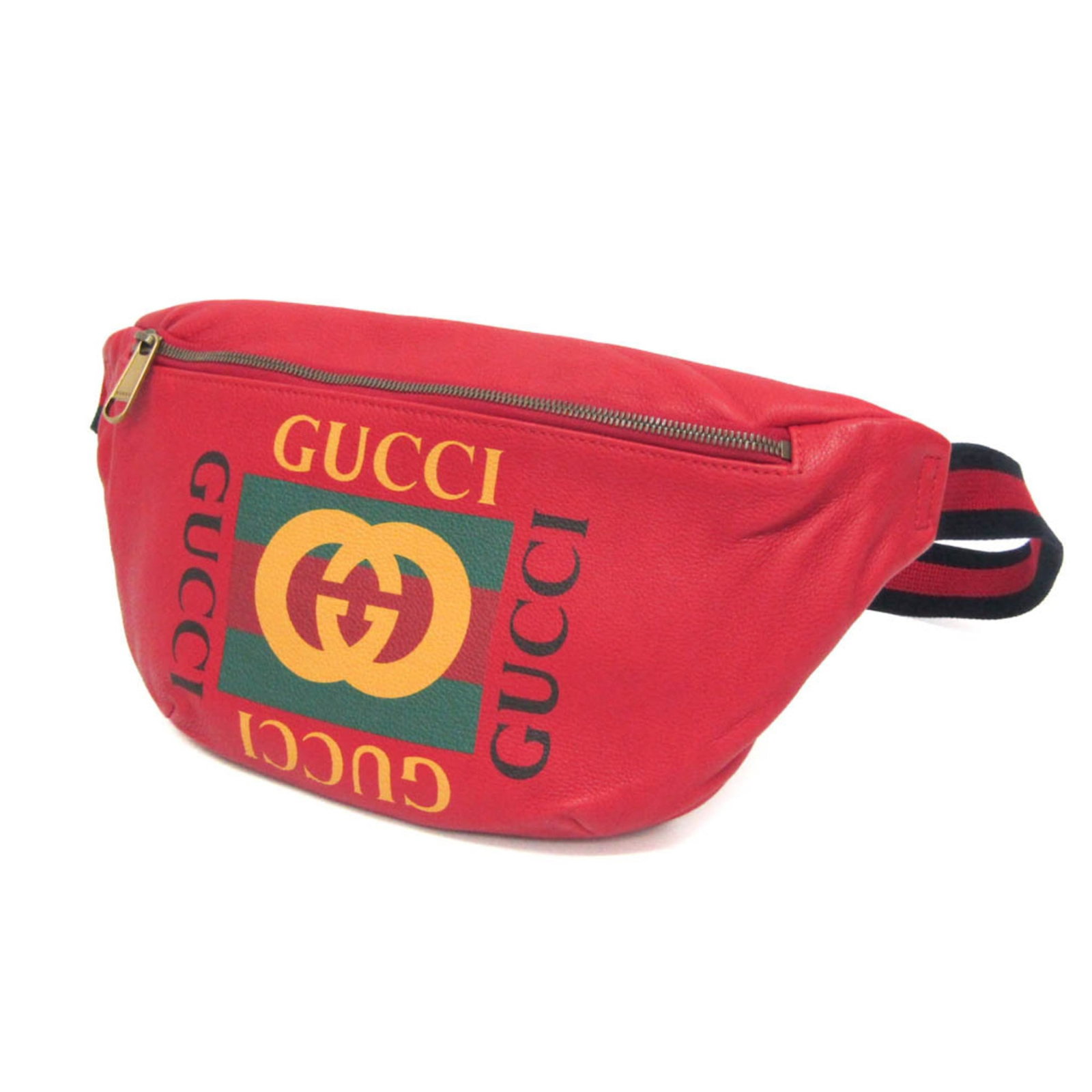 Gucci Sling Bag Leather Fanny Pack: Gucci Sling Bag Leather Fanny Pack Zipper width: 28cm, this Gucci Sling Bag Leather Fanny Pack features a logo print design and a multi-color, red color scheme. Made from high-quality leather, the
