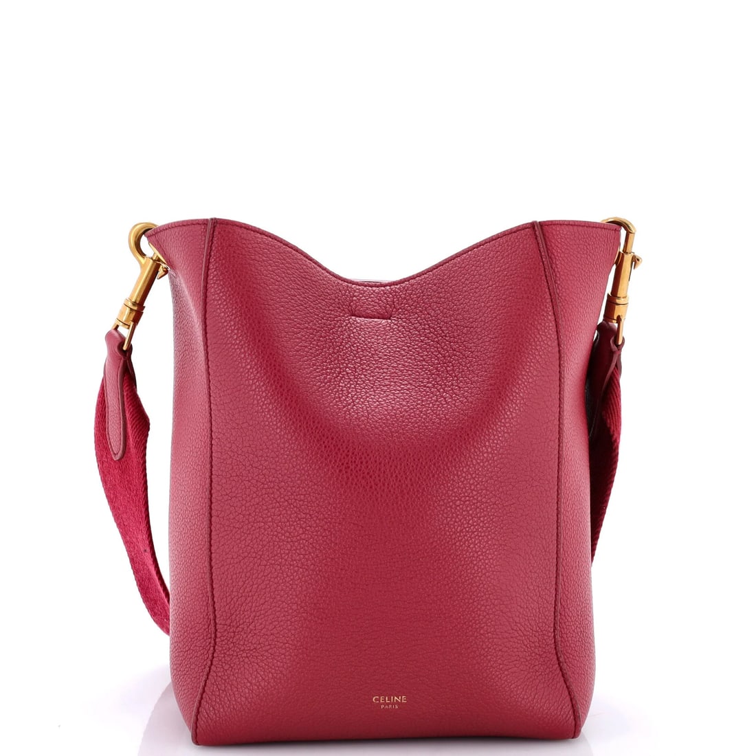 Calfskin Small Celine Sangle Seau Bag: Calfskin Small Celine Sangle Seau Bag Burgundy Calfskin Celine Sangle Seau Bag for sale, featuring a classic small shoulder bag design with a rich, luxurious exterior made from high-quality calfskin l