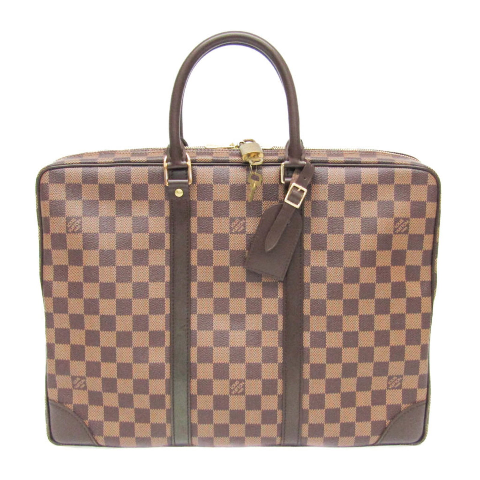 Damier Canvas Briefcase Case Document Louis Vuitton: Damier Canvas Briefcase Case Document Louis Vuitton Damier Canvas Briefcase Case Document Louis Vuitton is made from Damier Canvas, a iconic pattern that adds a touch of classic style to this Voyage d