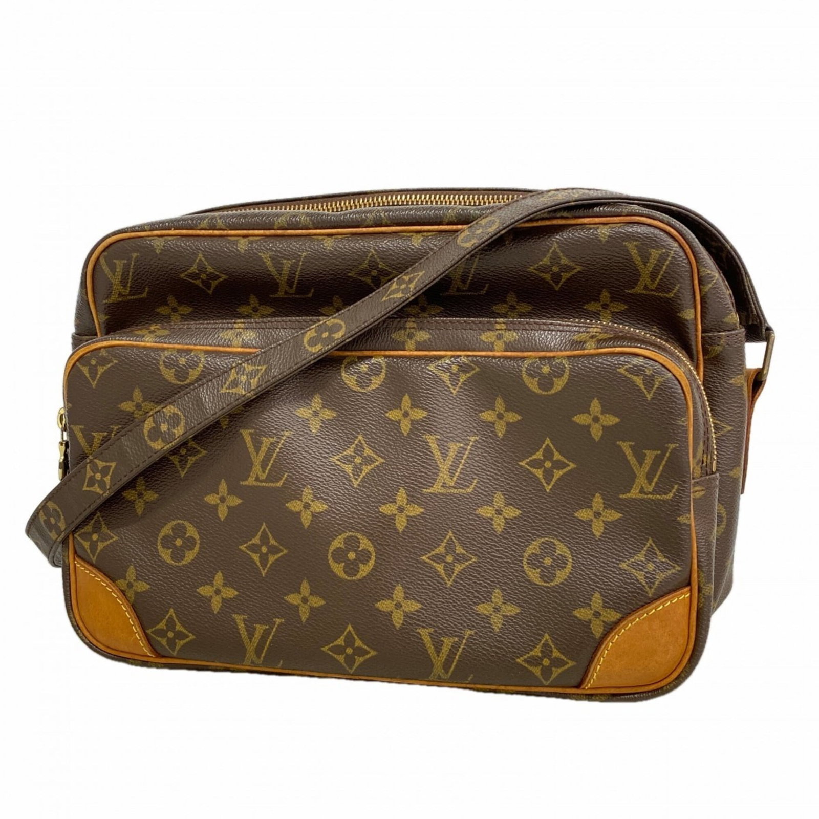 Shoulder Bag by Louis Vuitton: Shoulder Bag by Louis Vuitton Brown Louis Vuitton shoulder bag with classic design, featuring a signature monogram pattern and durable construction. Measuring 20cm x 28cm x 12cm, this stylish bag is