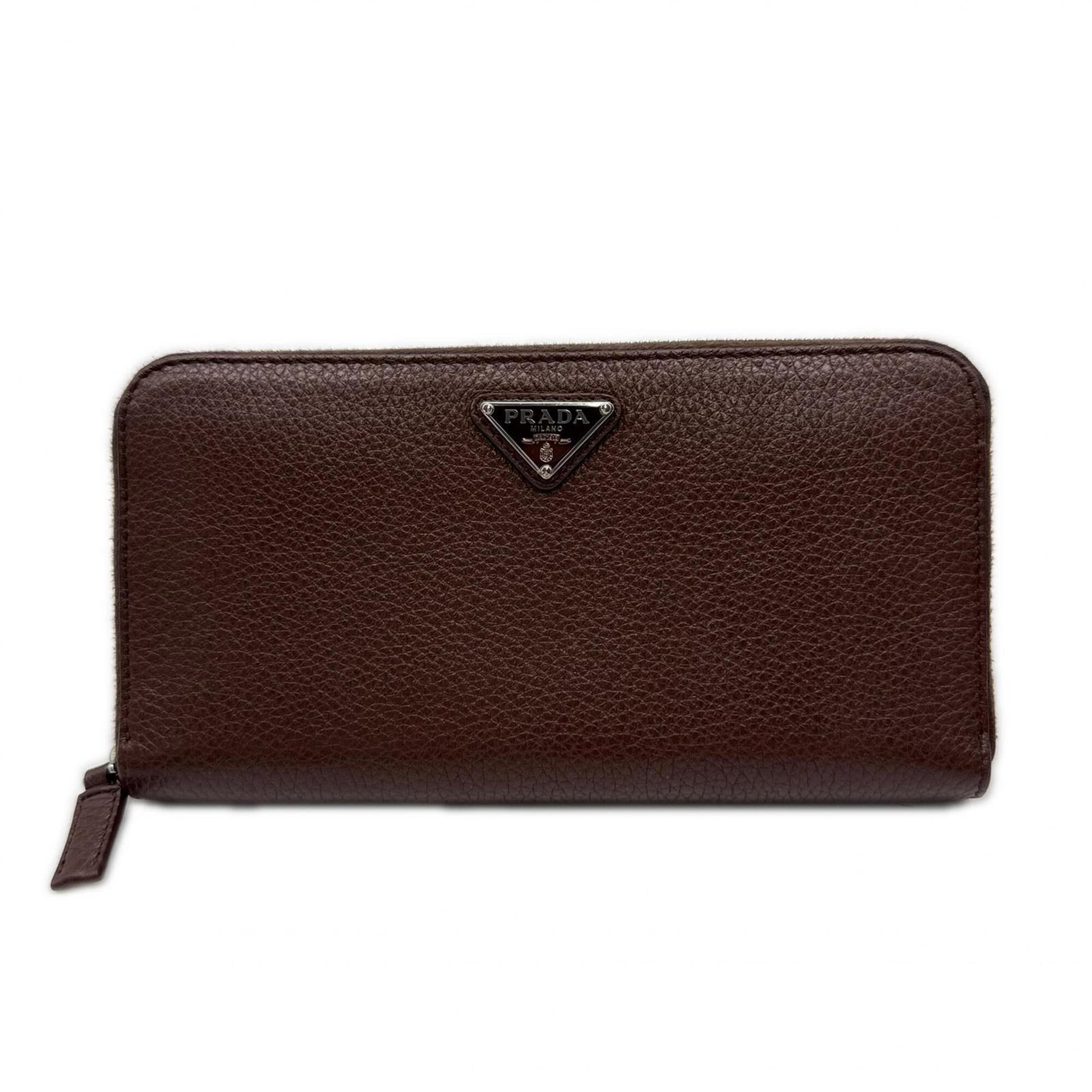 Prada Long Wallet (Bi-Fold) Leather: Prada Long Wallet (Bi-Fold) Leather Prada Long Wallet (Bi-Fold) Leather is a high-quality, bi-fold wallet made from genuine calfskin leather, featuring a classic design and a secure zipper closure.