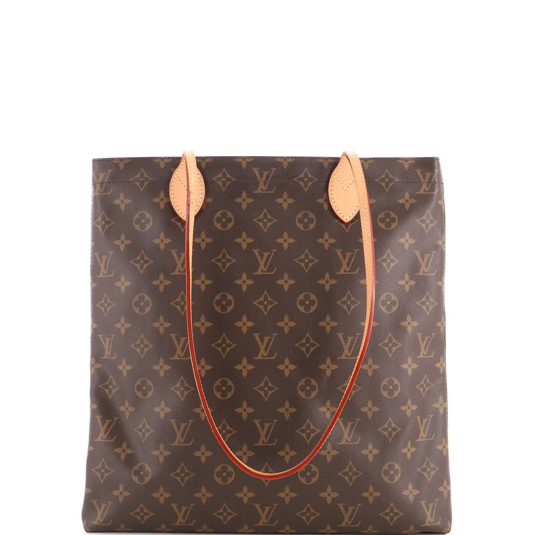 Canvas Monogram Carry Tote Louis Vuitton: Canvas Monogram Carry Tote Louis Vuitton Brown Louis Vuitton Canvas Monogram Carry Tote with Gold Hardware, featuring a classic design with minor wear and scuffs on the exterior, and a red interior.