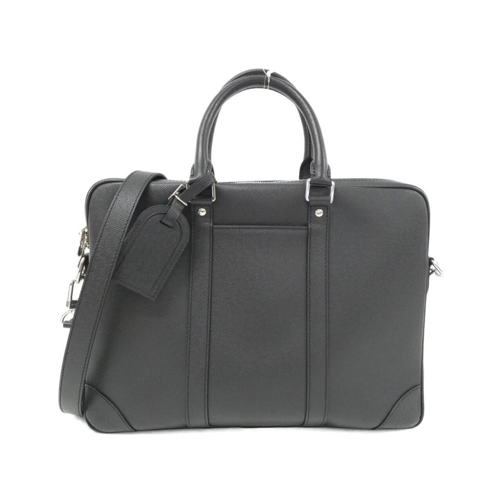 Handbag Leather Louis Vuitton: Handbag Leather Louis Vuitton Black leather Louis Vuitton handbag with dimensions 27cm x 36cm x 6cm. This handbag features a classic design and is made from high-quality leather. The signature is