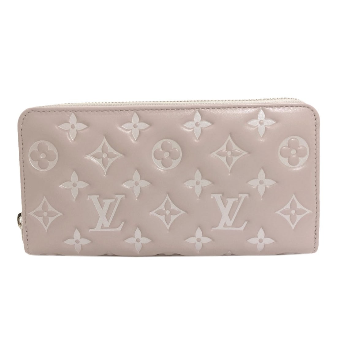 Lamb Wallet Zippy Long Bloom M13700 Vuitton Coin: Lamb Wallet Zippy Long Bloom M13700 Vuitton Coin Gray Lamb Leather Long Wallet with Coin Pocket from LOUIS VUITTON. This stylish wallet features a distinctive lamb leather exterior in a gray color, co
