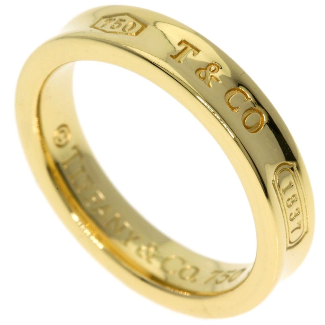 Narrow Yellow Gold Ring Tiffany&Co. 1837: Narrow Yellow Gold Ring Tiffany&Co. 1837 Narrow Yellow Gold Ring from Tiffany&Co. 1837, featuring K18 gold material and a ring size of 5.25(US). This piece bears a signature, showcasing the