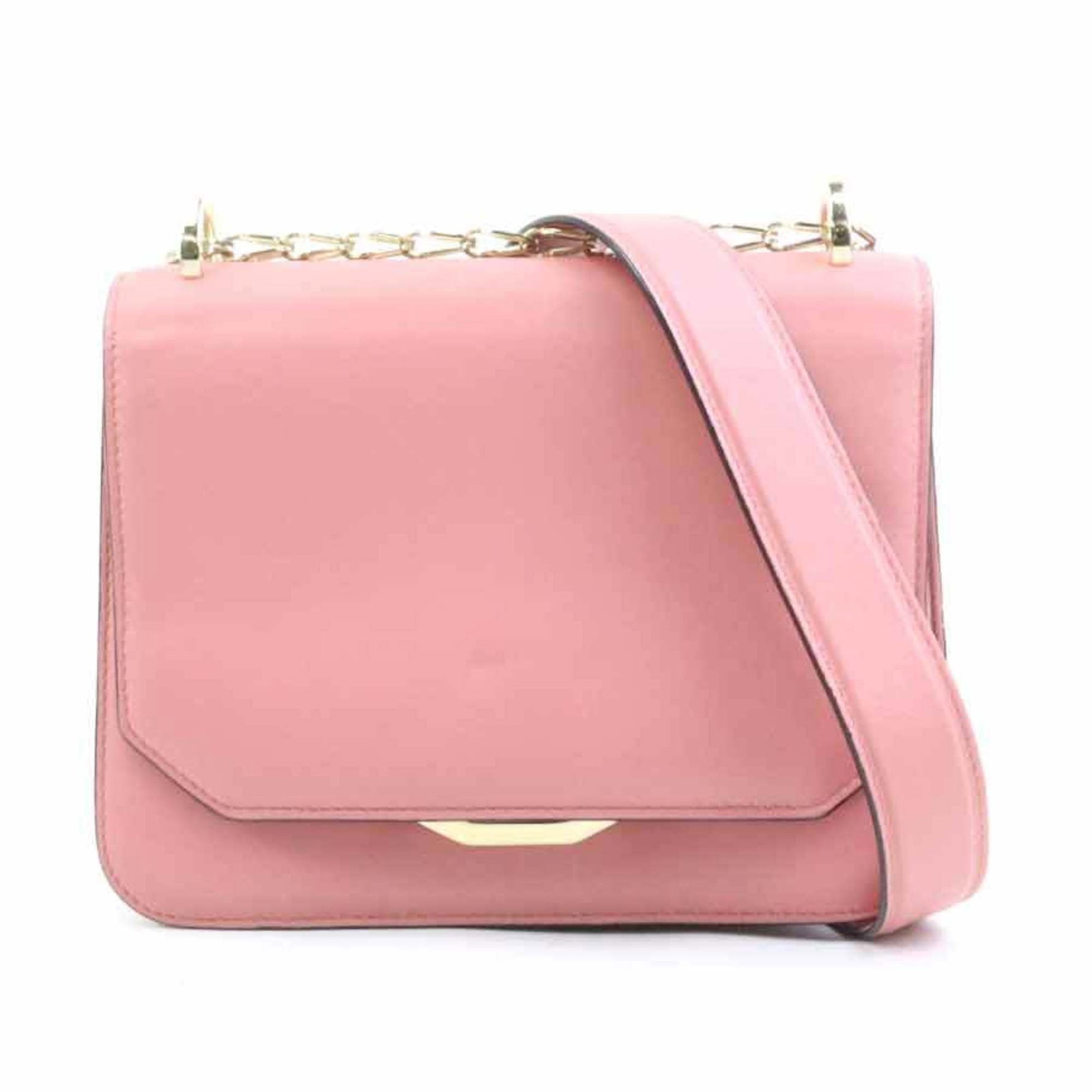 Shoulder Bag Leather: Shoulder Bag Leather This pink leather shoulder bag is crafted from high-quality Italian leather, measuring 17cm x 21cm x 4cm. Its sleek design and classic style make it a timeless accessory for any