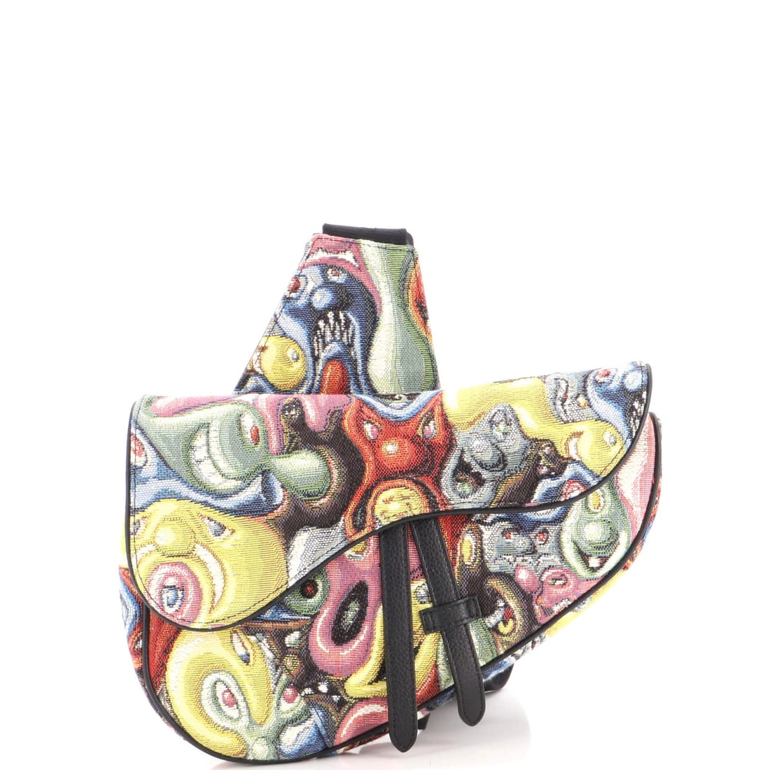 Christian Dior Scharf Saddle Crossbody Bag Jacquard: Christian Dior Scharf Saddle Crossbody Bag Jacquard The Christian Dior Kenny Scharf Saddle Crossbody Bag Jacquard boasts a unique multicolor Jacquard exterior, adding a touch of whimsy to any outfit.