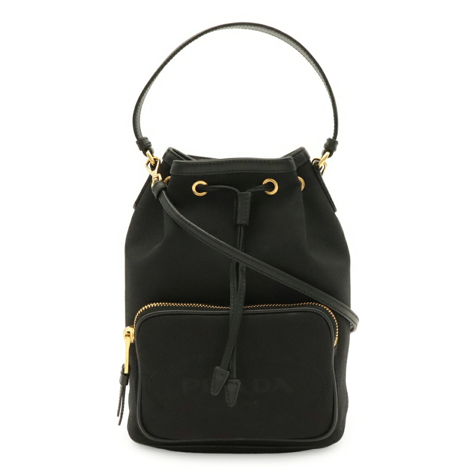 Prada Handbag Shoulder Bag Canvas: Prada Handbag Shoulder Bag Canvas Canvas Prada Shoulder Bag in Black. This black canvas shoulder bag features a classic design with a 23.5cm x 17.5cm x 11.5cm size. The bag's canvas material and