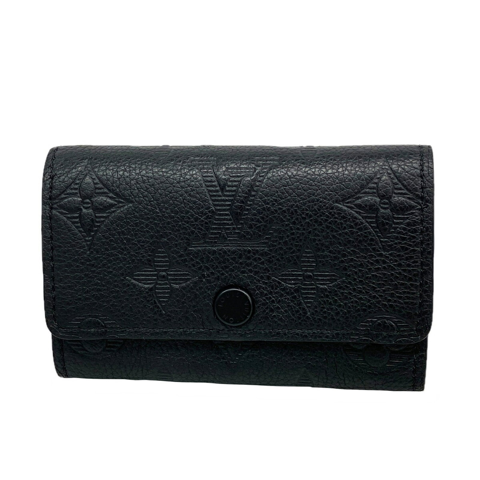 Louis Vuitton Keycase: Louis Vuitton Keycase Black Louis Vuitton Keycase, 7cm x 10.5cm x 2cm, bears a signature. This compact keycase is designed to keep your keys organized and within reach. Its sleek black design makes