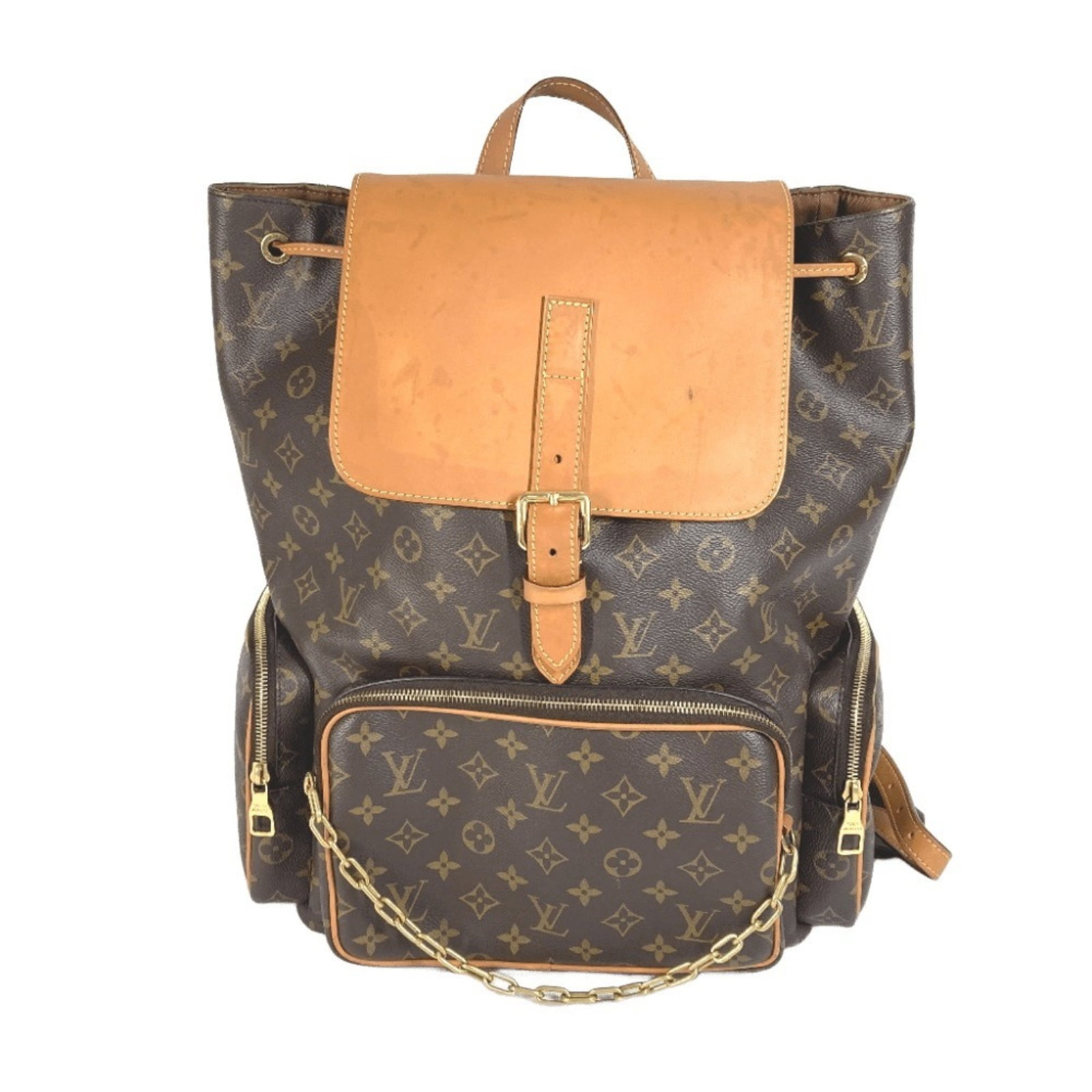 Vuitton Louis Monogram Backpack: Vuitton Louis Monogram Backpack The Louis Vuitton Louis Monogram Backpack is a stylish and functional accessory, featuring the iconic monogram pattern in brown. This high-quality backpack comes with a