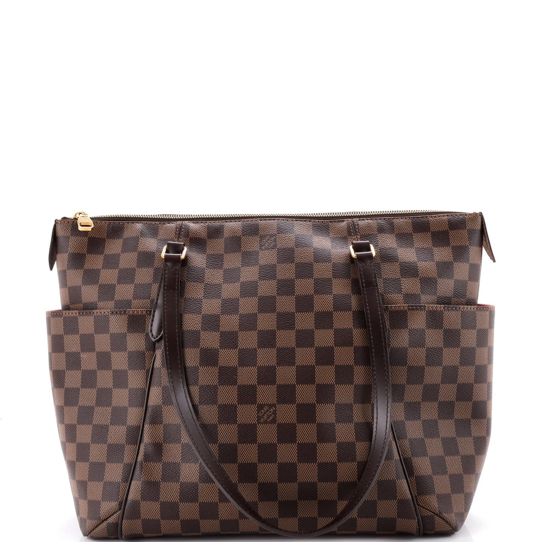 Totally Damier Handbag Louis Vuitton: Totally Damier Handbag Louis Vuitton Totally Damier Handbag Louis Vuitton is a classic totes with a timeless design, featuring a brown canvas-coated exterior and a striking red interior. With its