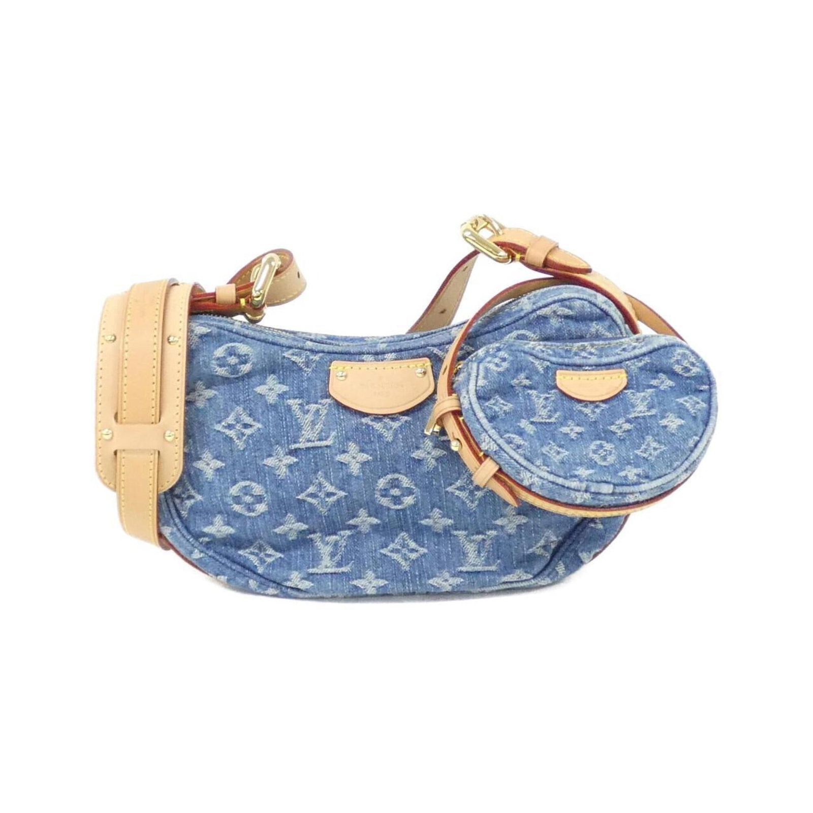 Louis Vuitton Shoulder Bag Denim Canvas: Louis Vuitton Shoulder Bag Denim Canvas Denim canvas shoulder bag with a classic blue hue, designed by Louis Vuitton. Measuring 14cm x 25cm x 7cm, this stylish accessory features a timeless design tha