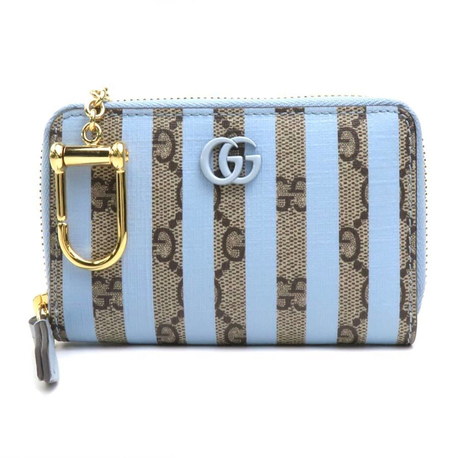 Gucci Coin Purse/ Coin Case Gg Supreme Canvas: Gucci Coin Purse/ Coin Case Gg Supreme Canvas Gucci's GG Supreme canvas coin purse/coin case is a stylish accessory featuring a blue or brown color. Measuring 8cm x 12cm x 2cm, it comes with a box