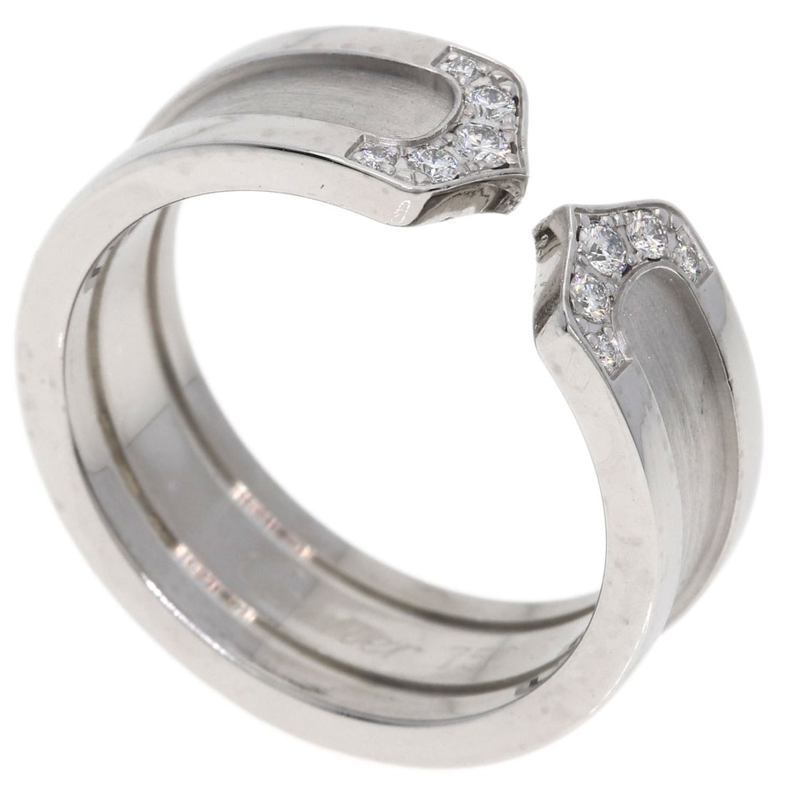 Diamond Sm Ring C2 K18 White Gold: Diamond Sm Ring C2 K18 White Gold K18 White Gold Diamond Ring with a striking silver metal exterior, this elegant ring showcases a beautiful diamond set in an open ring closure, available in a size
