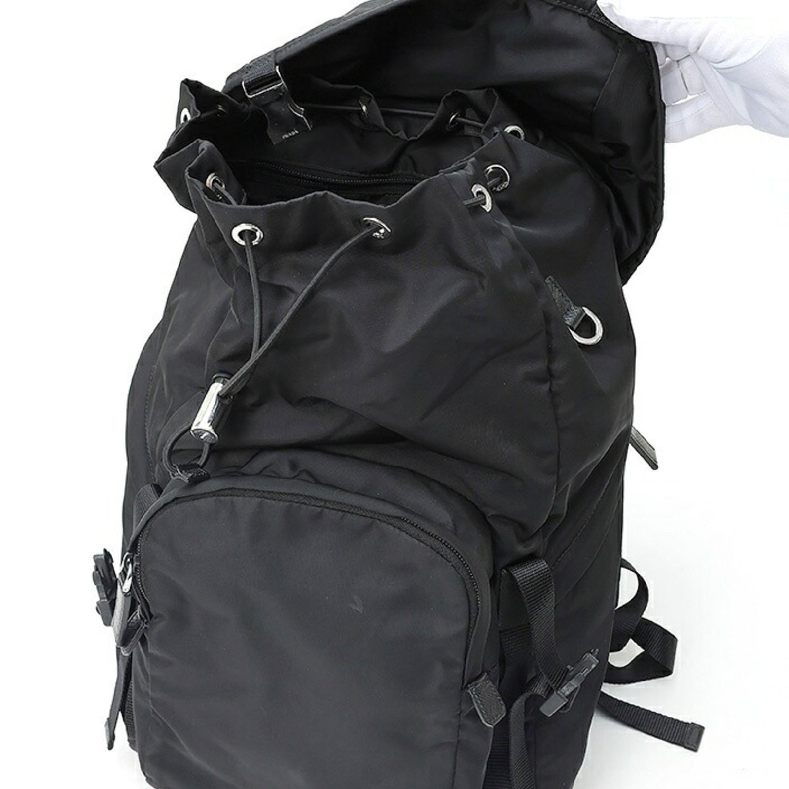 Nylon Fabric Leather Backpack Prada - 6
