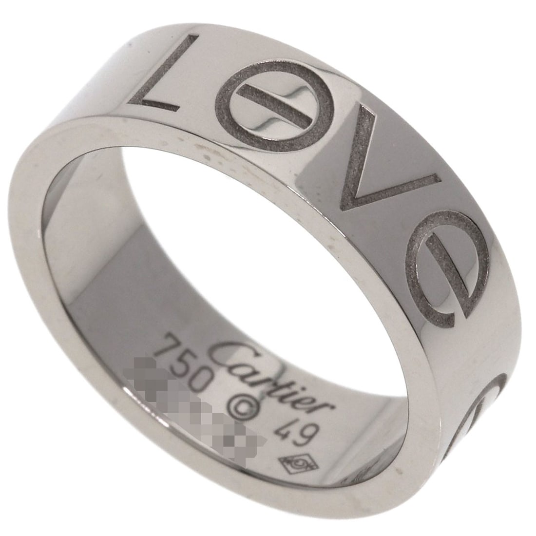 Cartier Love Ring 2006 Christmas Limited Edition #49 White Gold K18 Ring: Cartier Love Ring 2006 Christmas Limited Edition #49 White Gold K18 Ring Cartier Love Ring 2006 Christmas Limited Edition #49 White Gold K18 Ring is a unique piece featuring a silver metal exterior wi