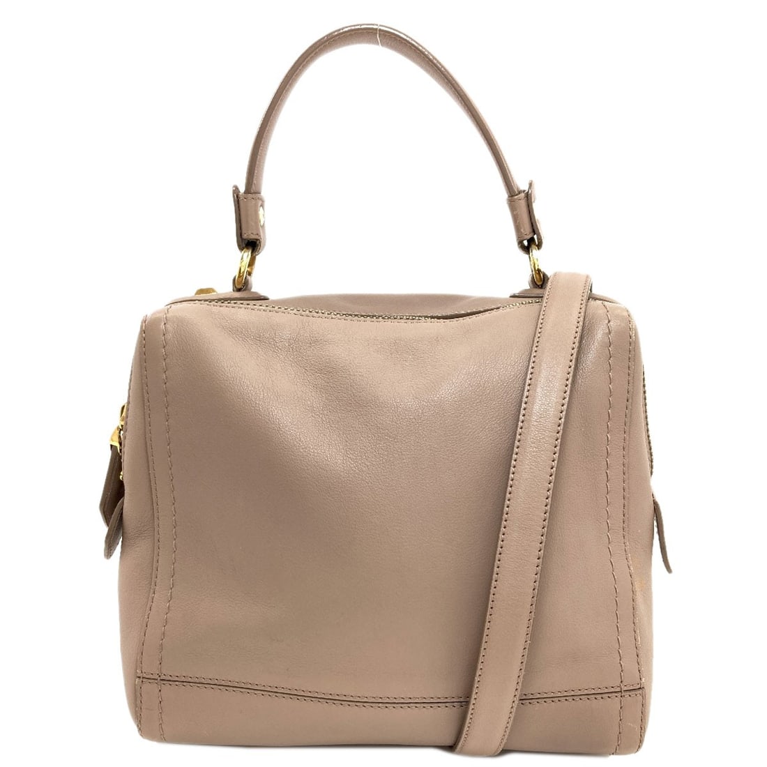 Ferragamo Salvatore 2Way Handbag Leather: Ferragamo Salvatore 2Way Handbag Leather Gray leather Salvatore Ferragamo 2Way Handbag with distinctive exterior design. This classic handbag features a unique 2Way style, showcasing the iconic