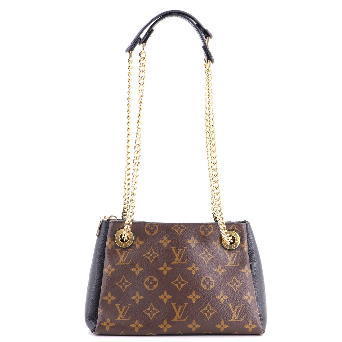 Louis Vuitton Surene Monogram Canvas Handbag Leather BB: Louis Vuitton Surene Monogram Canvas Handbag Leather BB Black Louis Vuitton Surene Monogram Canvas Handbag Leather BB features a classic shoulder bag design with a timeless black leather BB closure,
