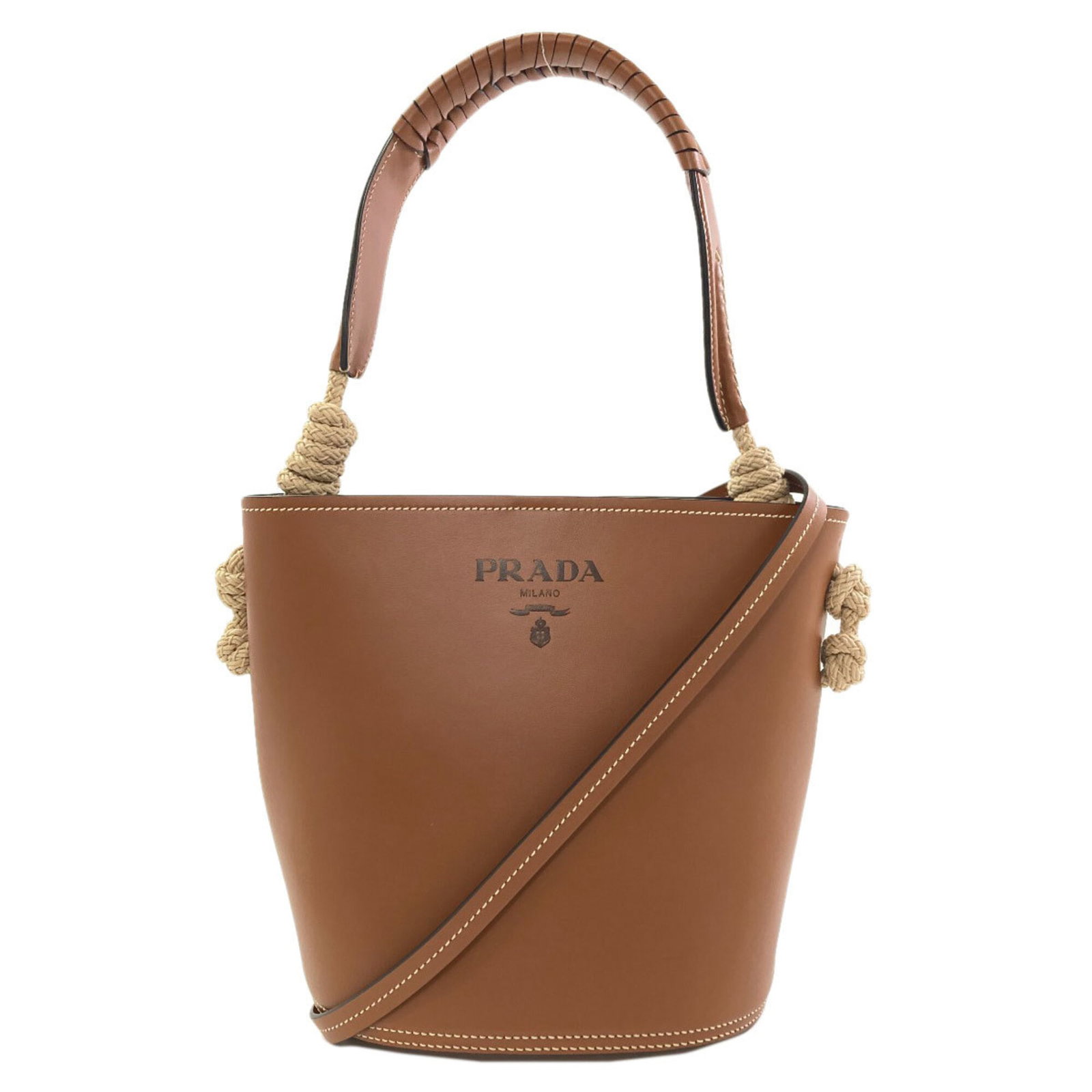 Pouch Shoulder Bag by Prada: Pouch Shoulder Bag by Prada Prada's Pouch Shoulder Bag is a stylish and versatile accessory, featuring a sleek brown design with clean lines and a compact 25cm x 29cm x 17.5cm size. This shoulder bag 