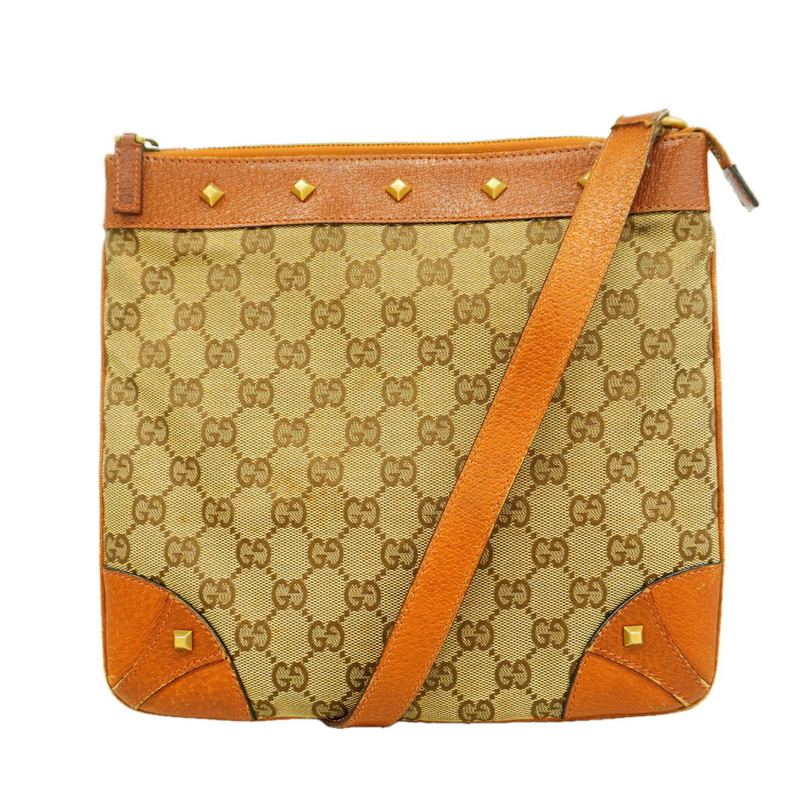 Shoulder Bag Canvas: Shoulder Bag Canvas Canvas shoulder bag with a classic design, featuring a beige or brown color and gold hardware. This Gucci MPN 120893 bag measures 24cm x 26cm x 1cm and is made of high-quality