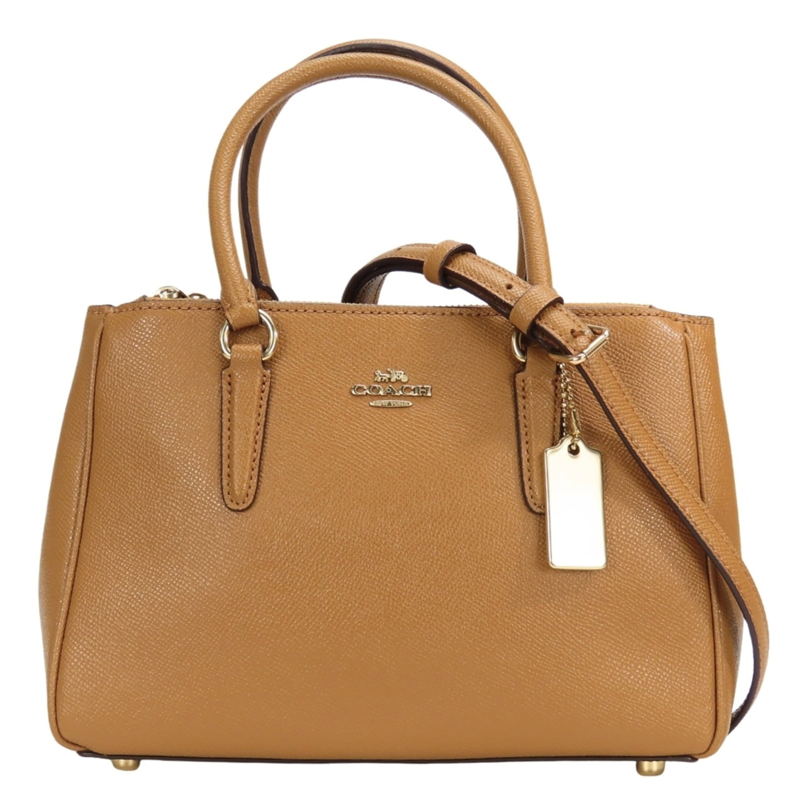 Coach Handbag Shoulder Bag Leather: Coach Handbag Shoulder Bag Leather This Coach Country shoulder bag is crafted from high-quality leather, featuring a classic brown and camel color combination. Measuring 16.5cm x 23cm x 10.5cm, it