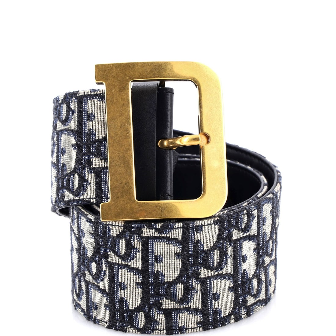 Dior Diorquake Belt Oblique Canvas Medium Christian: Dior Diorquake Belt Oblique Canvas Medium Christian The Dior Diorquake Belt Oblique Canvas Medium is a stylish accessory featuring a blue canvas exterior and matching blue leather interior, adorned