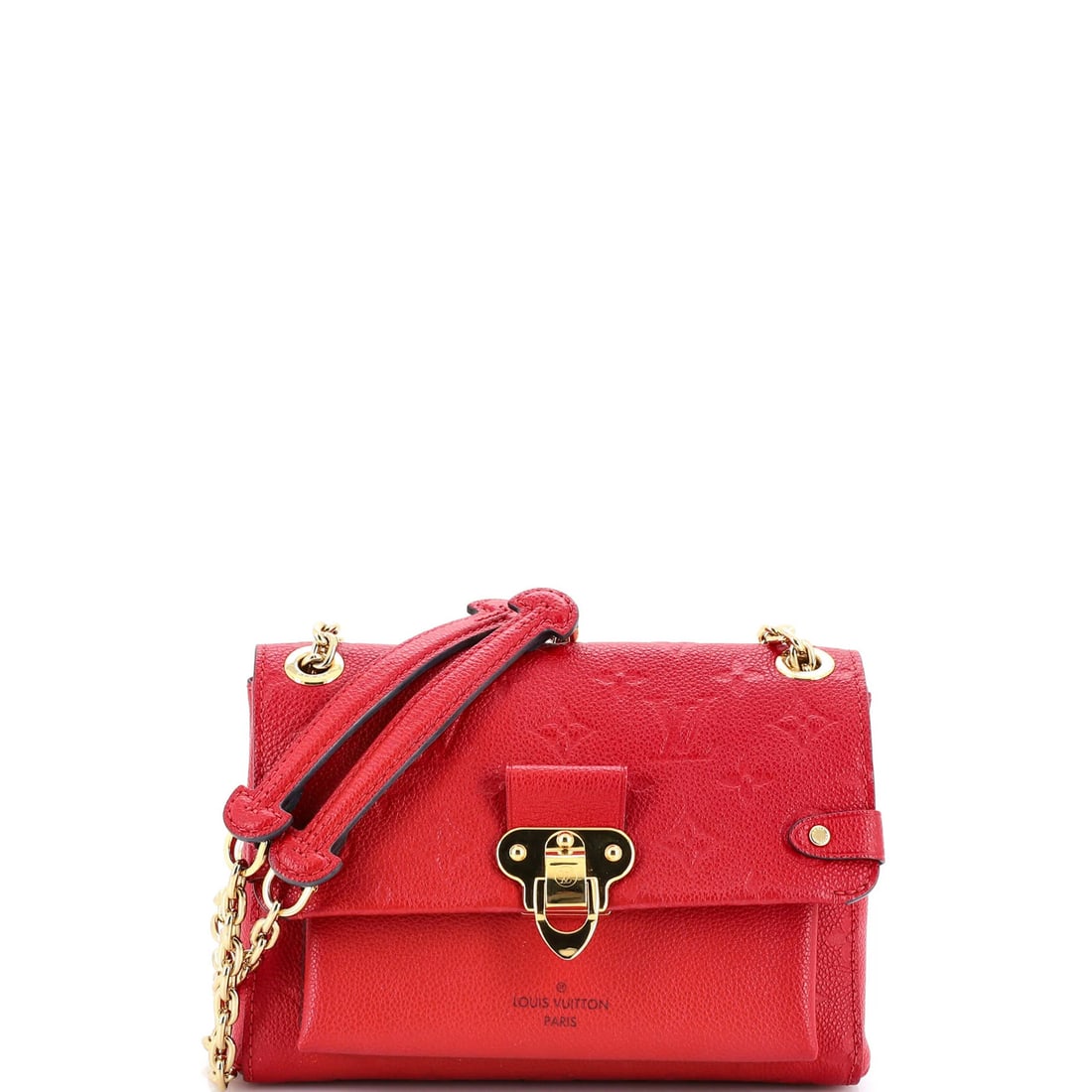 Louis Vuitton Vavin Monogram Leather Empreinte Handbag BB: Louis Vuitton Vavin Monogram Leather Empreinte Handbag BB The Louis Vuitton Vavin Monogram Leather Empreinte Handbag BB boasts a striking red exterior with the iconic Monogram Empreinte pattern,