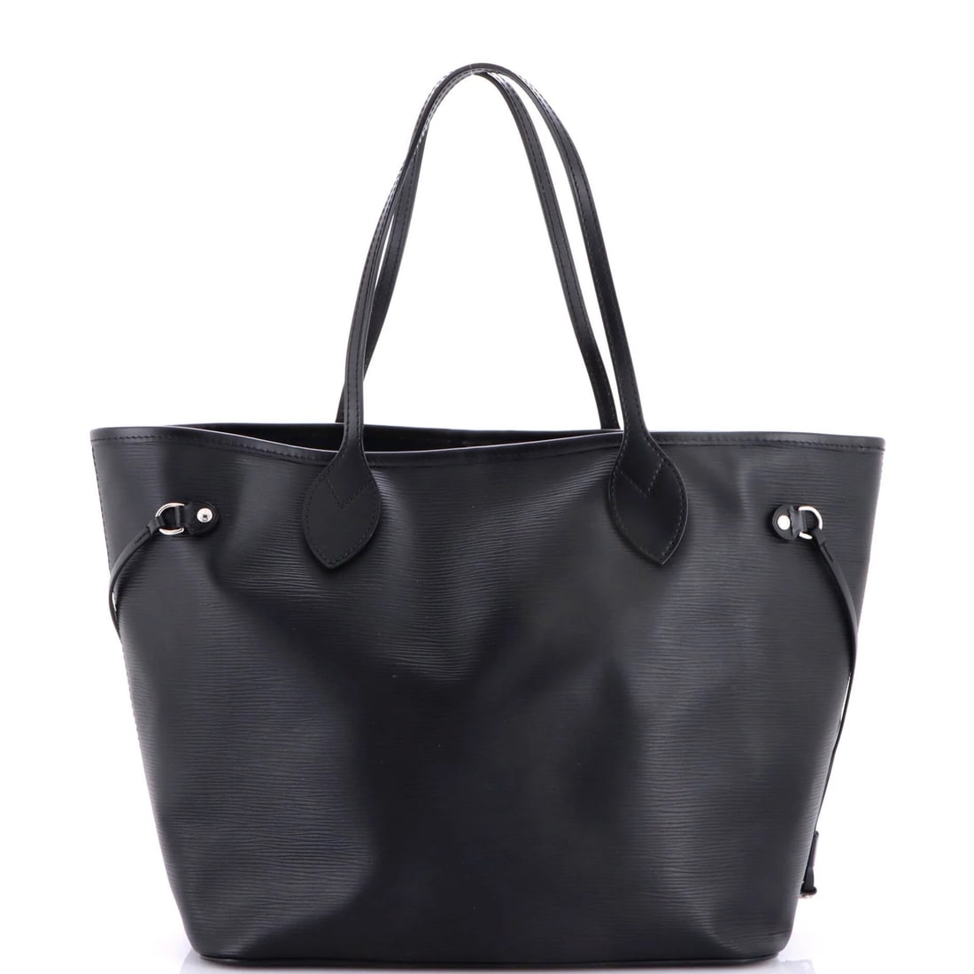 Louis Vuitton Neverfull Tote Epi Leather MM: Louis Vuitton Neverfull Tote Epi Leather MM Black Louis Vuitton Neverfull Tote Epi Leather MM in great condition, featuring scuffs and minor creases on the exterior and creases on the handles/straps,