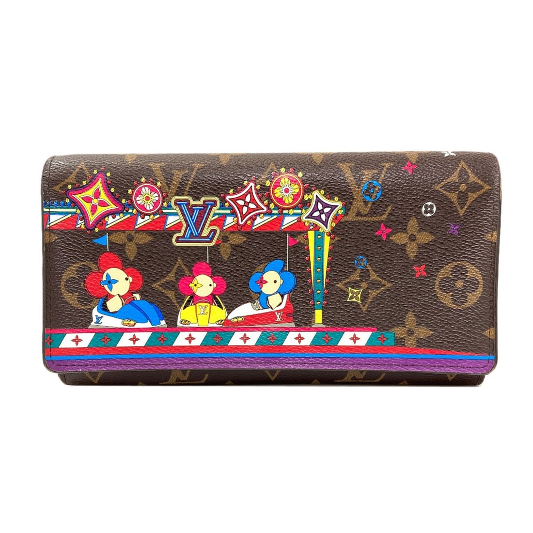 Louis Vuitton M69747 Portefeiulle Sarah Nm Vivienne Long Wallet (With: Louis Vuitton M69747 Portefeiulle Sarah Nm Vivienne Long Wallet (With Brown Monogram Canvas Louis Vuitton Long Wallet with Coin Pocket. The M69747 Portefeiulle Sarah features a classic long wallet des