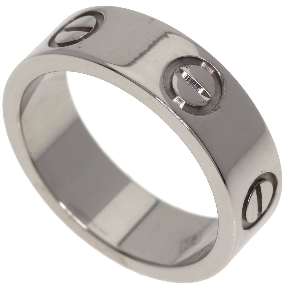 Cartier Love Ring #49 Ring K18 White Gold: Cartier Love Ring #49 Ring K18 White Gold Cartier Love Ring #49 features a sleek K18 White Gold design, showcasing a silver metal exterior with a ring closure. This piece is a classic example of
