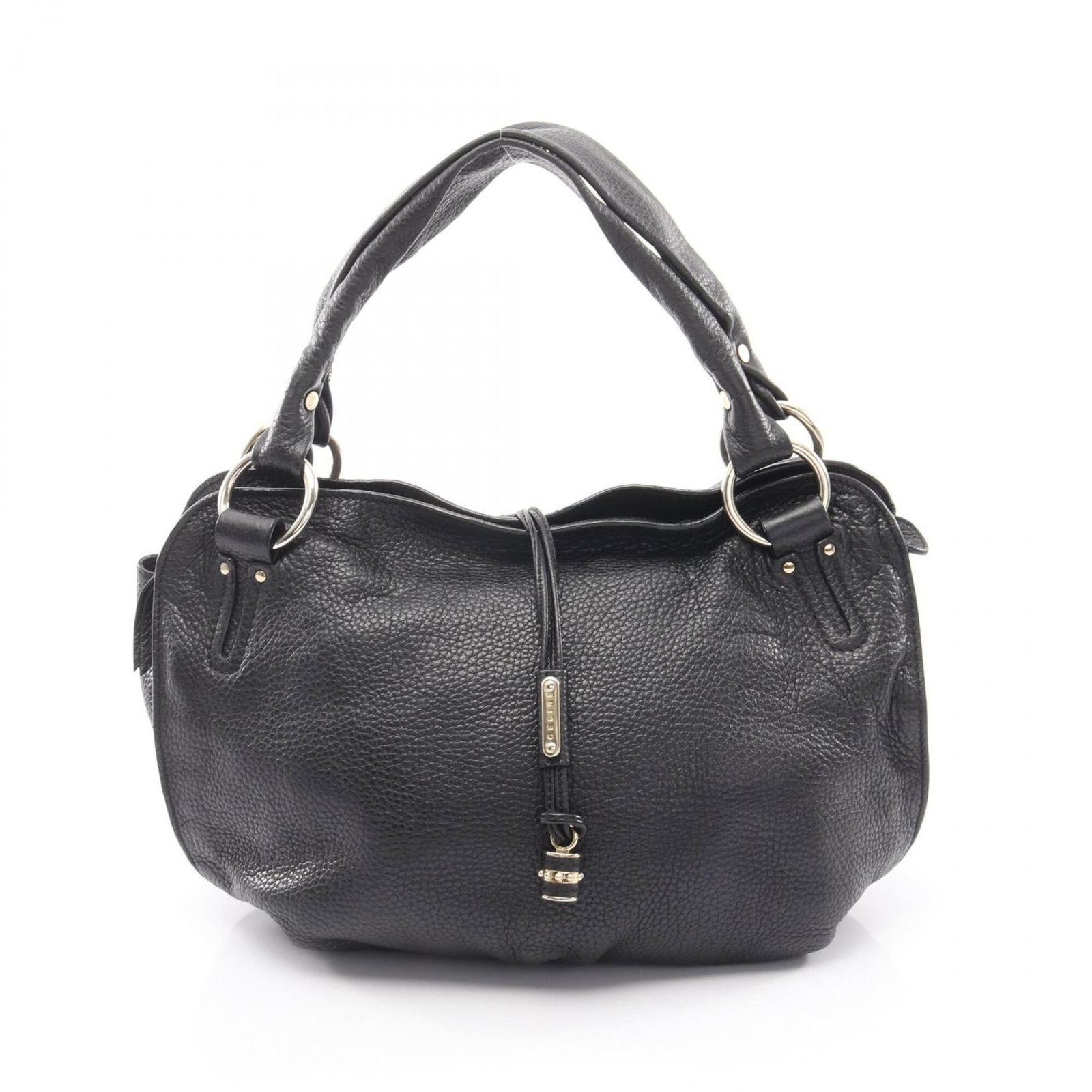Celine Handbag Leather: Celine Handbag Leather Black Celine MPN 160663 leather handbag with dimensions 28cm x 36cm x 13cm, featuring a classic design and premium leather material. The bag's sleek black color and precise