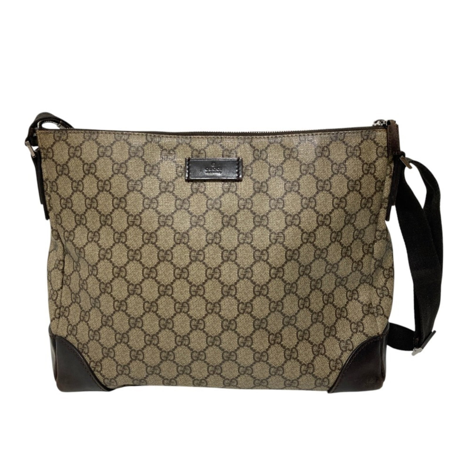 Gucci Supreme Gg Bag Shoulder: Gucci Supreme Gg Bag Shoulder The Gucci Supreme Gg Bag Shoulder boasts a rich brown GG Supreme material, adding a touch of sophistication to any outfit. Its spacious interior and adjustable 111cm stra