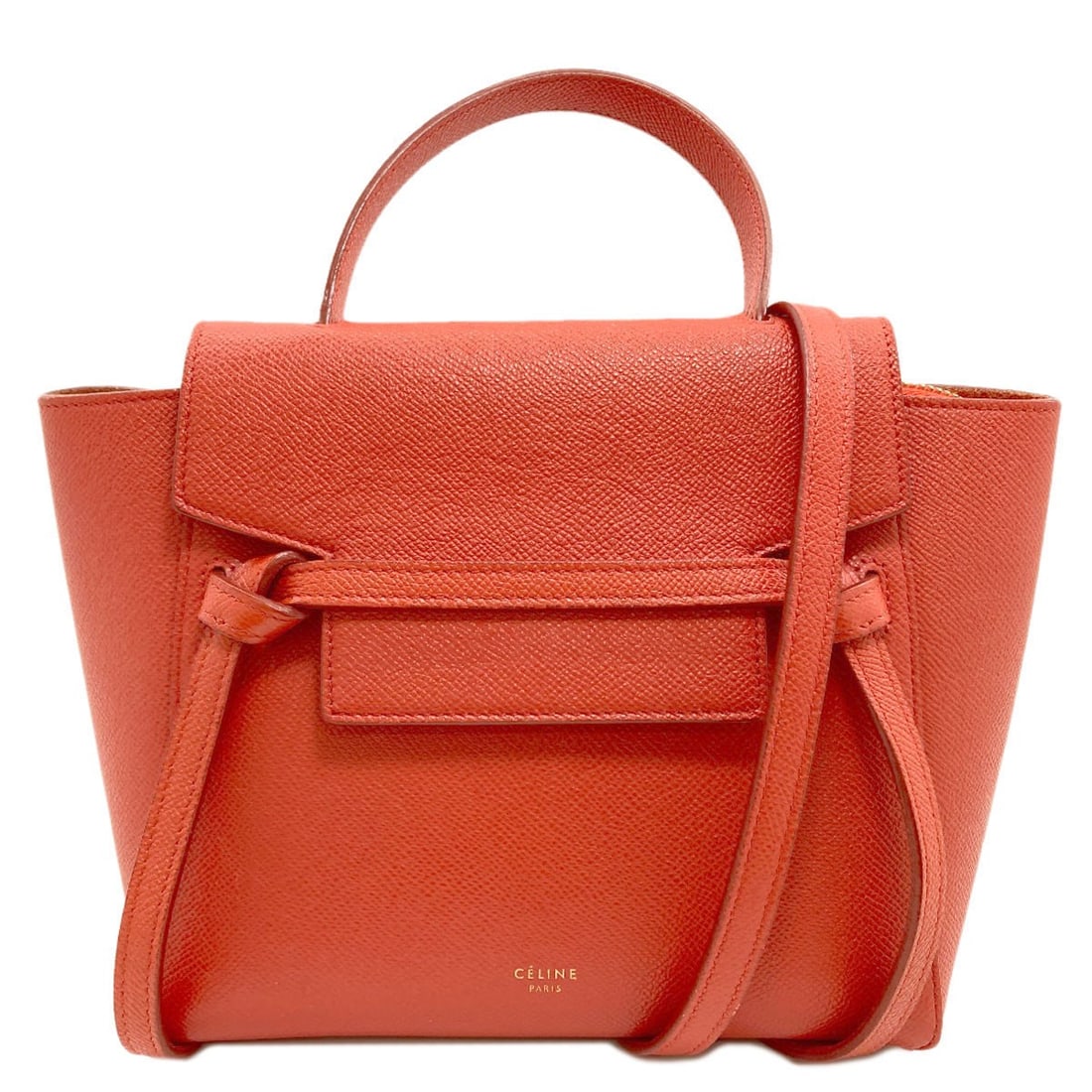 Nano Belt Bag Handbag Calf 2Way: Nano Belt Bag Handbag Calf 2Way Red Celine Nano Belt Bag with Calf Leather Exterior. This stylish handbag features a 2-way design and is made from high-quality calf leather. Its bold red color adds a 