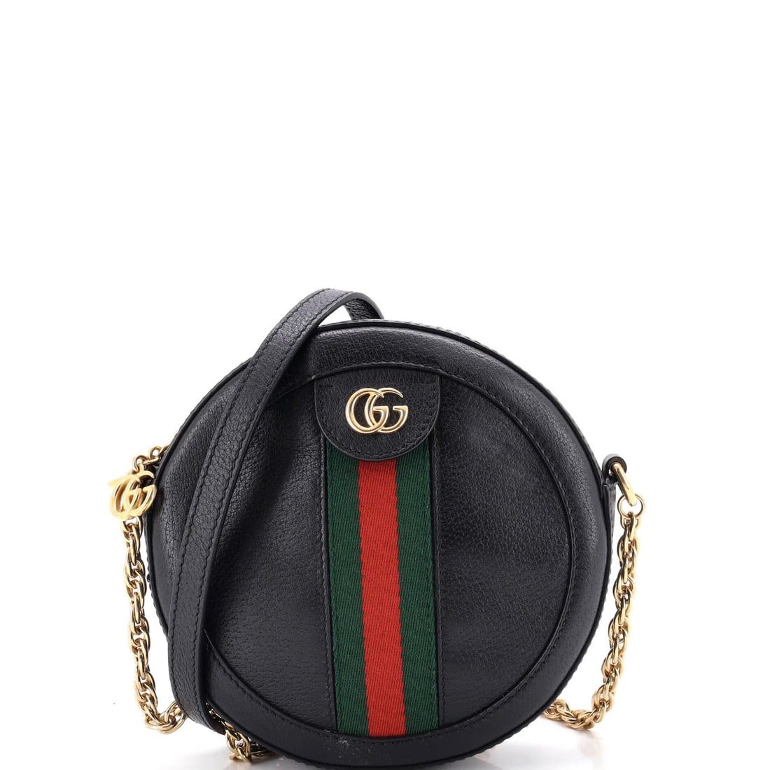 Gucci Ophidia Round Shoulder Bag Leather Mini: Gucci Ophidia Round Shoulder Bag Leather Mini The Gucci Ophidia Round Shoulder Bag Leather Mini is a stylish and compact cross body bag featuring black leather exterior, microfiber interior, and gold