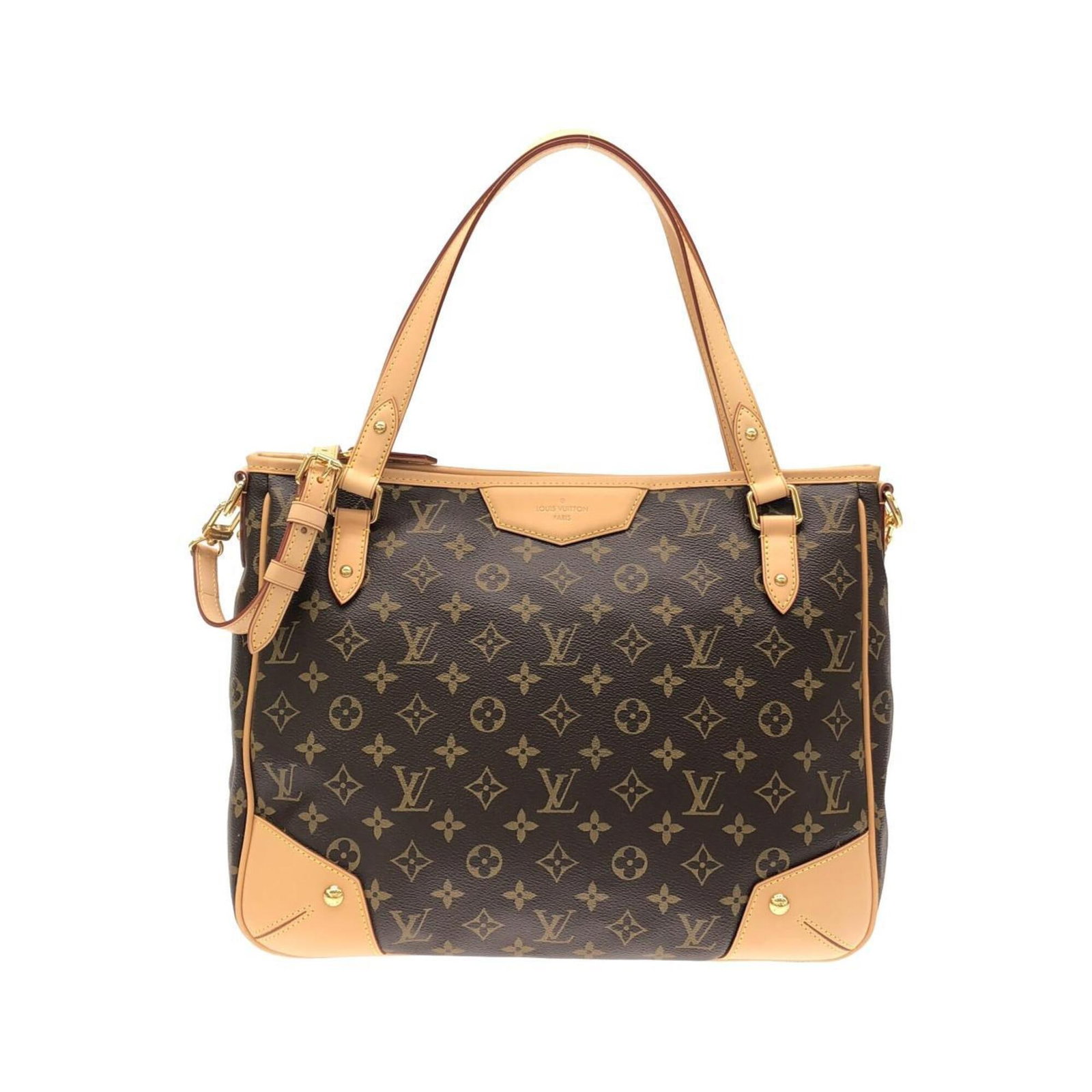 Louis Vuitton Handbag Coated Canvas: Louis Vuitton Handbag Coated Canvas Coated canvas construction provides a durable and stylish finish, while the classic brown color offers a timeless appeal. Measuring 28cm x 38cm x 16cm, this Louis
