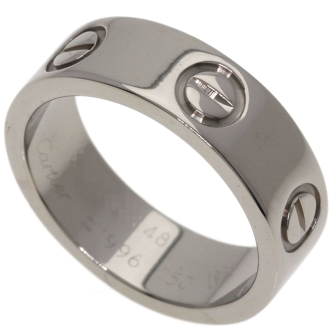 Love Ring Gold White K18 Cartier #48: Love Ring Gold White K18 Cartier #48 K18 White Gold Cartier Ring #48 - A sleek and sophisticated ring featuring K18 white gold, a precious metal known for its exceptional durability and luster. This