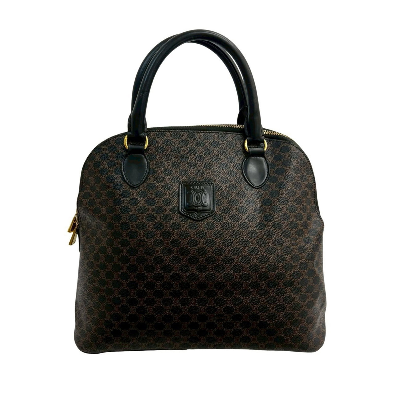 Handbag Tote Celine Leather Pvc: Handbag Tote Celine Leather Pvc Black and Brown Leather PVC Celine Tote Bag. Made from a combination of leather and PVC, this Celine tote bag boasts a unique material blend. Its classic design and