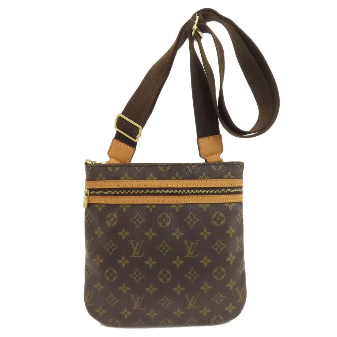 Shoulder Bag Monogram Canvas Pochette Louis Vuitton M40044: Shoulder Bag Monogram Canvas Pochette Louis Vuitton M40044 Brown Monogram Canvas Pochette from LOUIS VUITTON, featuring a signature and exterior made from monogram canvas. This shoulder bag boasts a