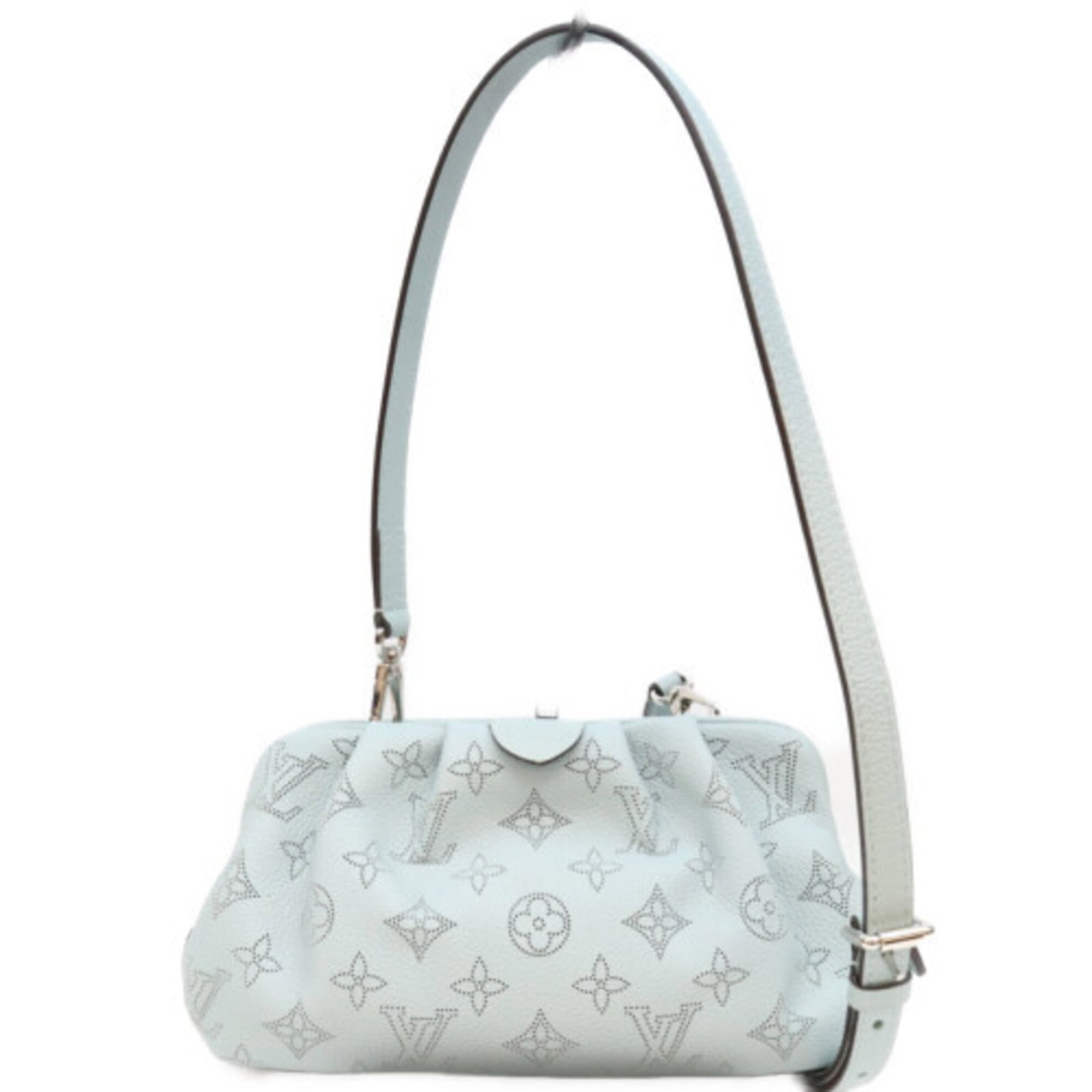 Mahina Leather Shoulder Bag Louis Vuitton: Mahina Leather Shoulder Bag Louis Vuitton Mahina leather shoulder bag from Louis Vuitton, featuring a striking green color and classic design. Measuring 12cm x 23cm x 5cm, this stylish bag is perfect