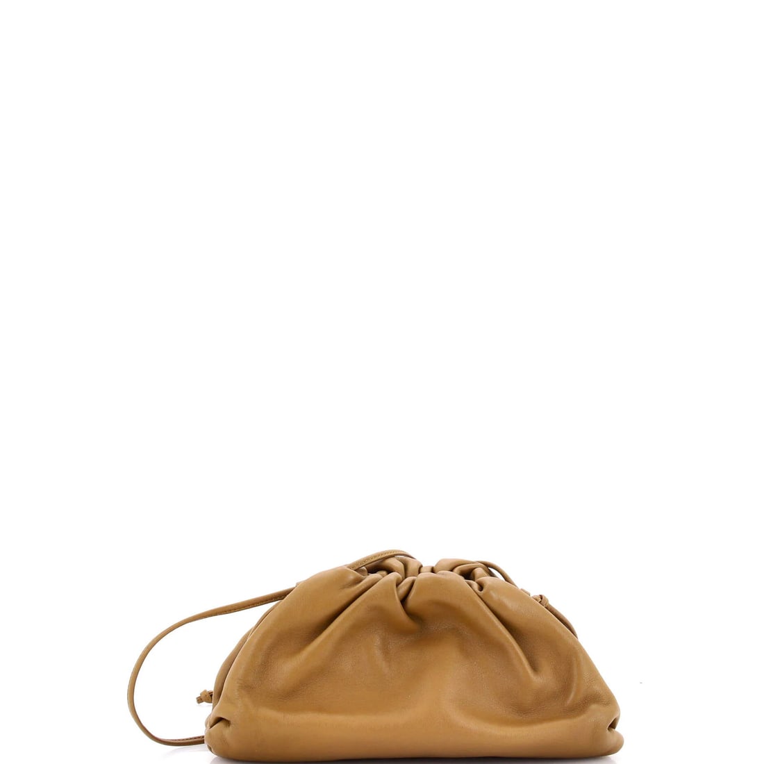 Veneta Bottega Leather Mini Pouch: Veneta Bottega Leather Mini Pouch The Veneta Bottega Leather Mini Pouch boasts a rich, brown leather exterior with subtle scuffs and edge wear, giving it a well-loved, vintage charm. Measuring just