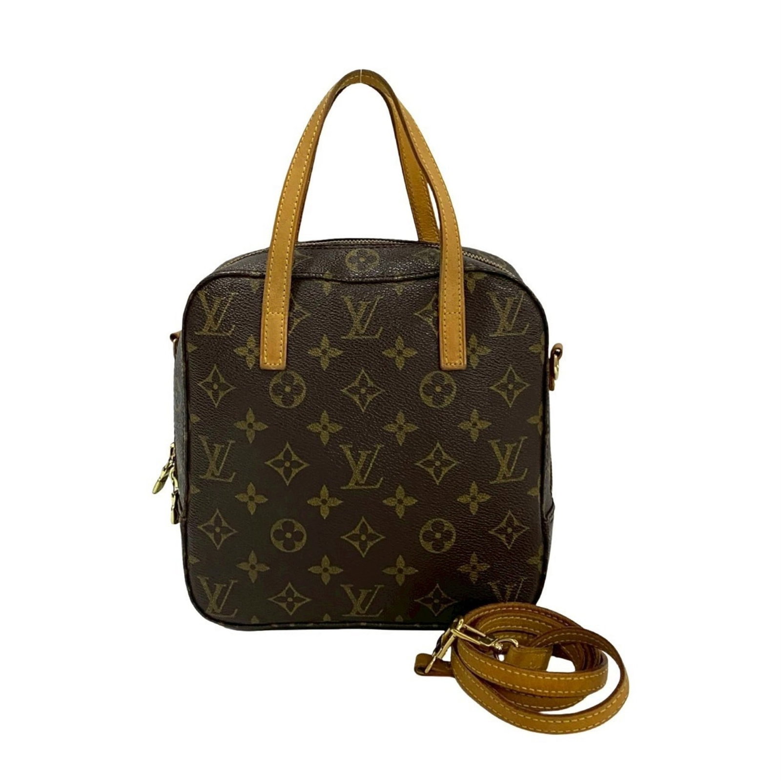 Louis Vuitton Shoulder Bag Leather Pvc: Louis Vuitton Shoulder Bag Leather Pvc Brown leather and PVC shoulder bag from Louis Vuitton, featuring a classic design with a 20cm x 20cm x 7.5cm size. The bag comes with a shoulder strap for added